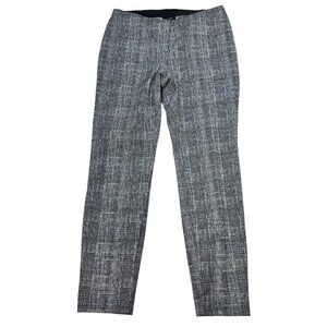 Alfani Womens Black/White Print Mid Rise Straight Dress Pants Sz 14 Stretch